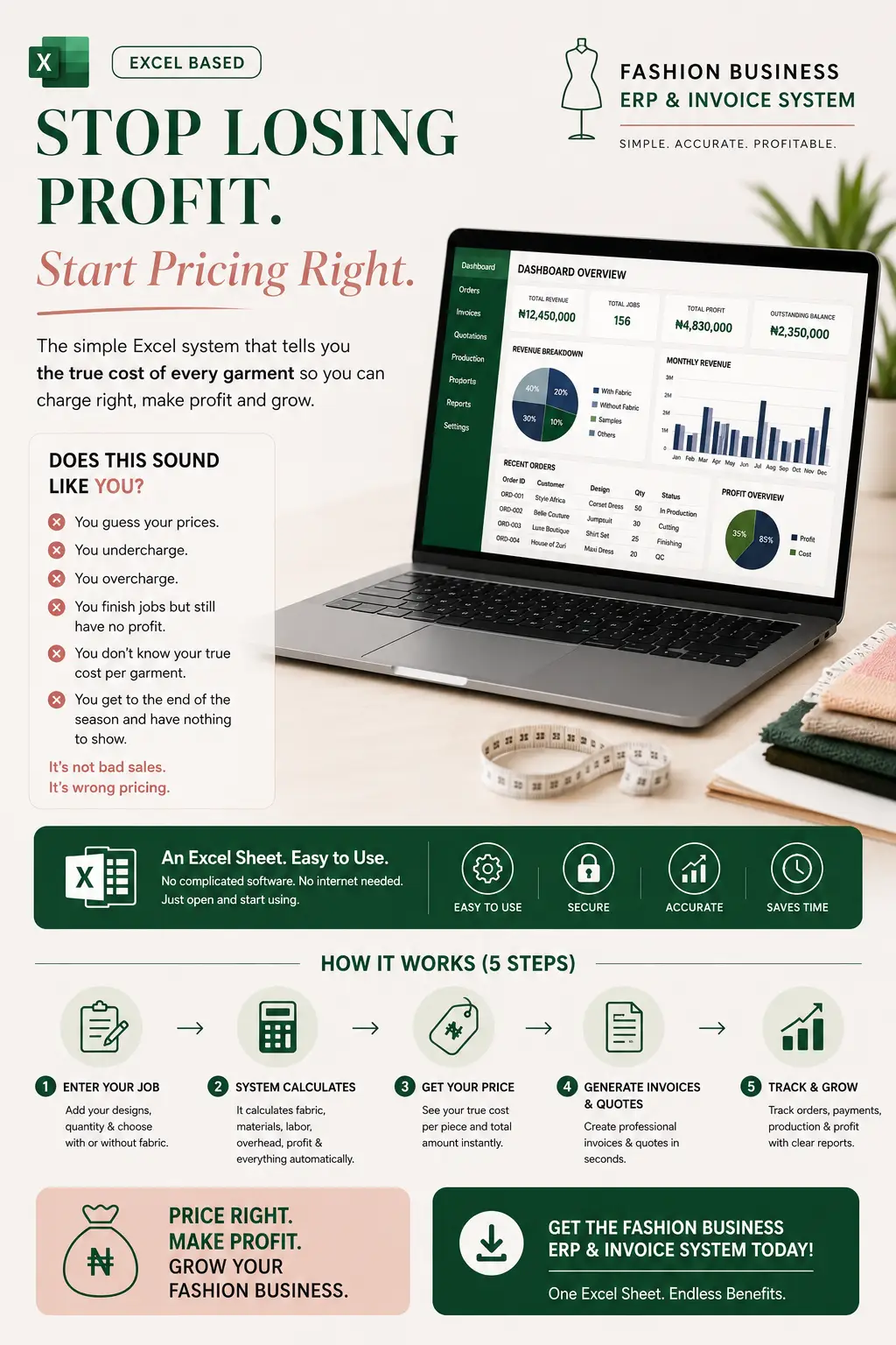 FASHION BUSINESS ERP & INVOICE SYSTEM (EXCEL BASED)