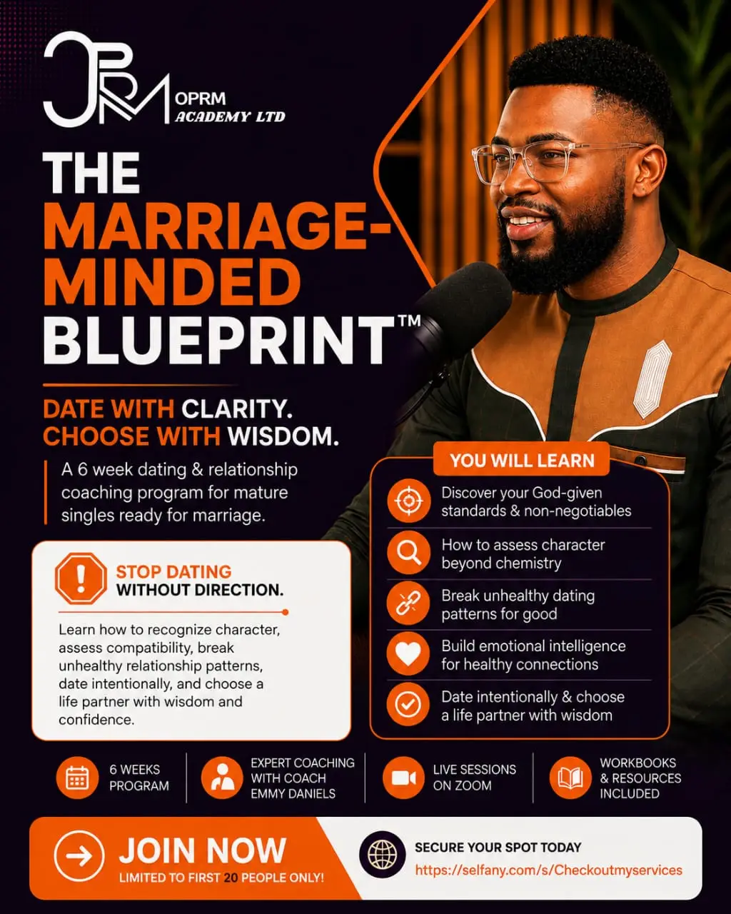 6-Week Intentional Dating Academy ( For Matured Singles )