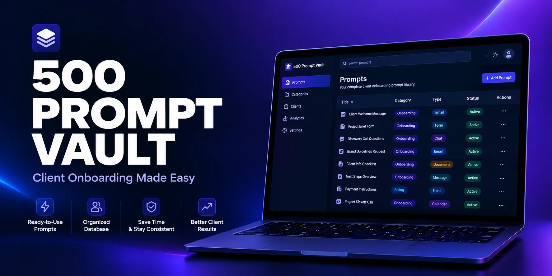 The WebOps Prompt Vault — 500 AI Prompts for Client Onboarding