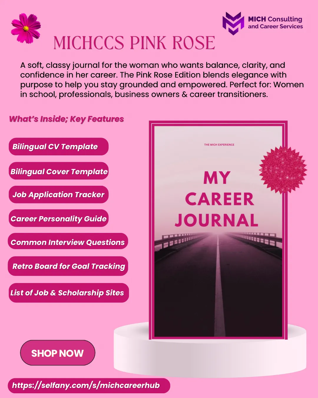 MICHCCS Pink Rose Career Journal