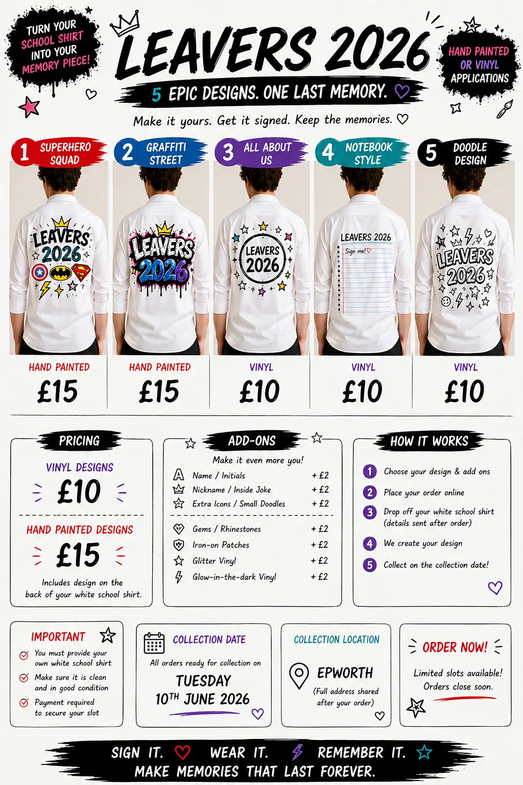 SCHOOL LEAVERS 2026 CUSTOM SHIRTS
