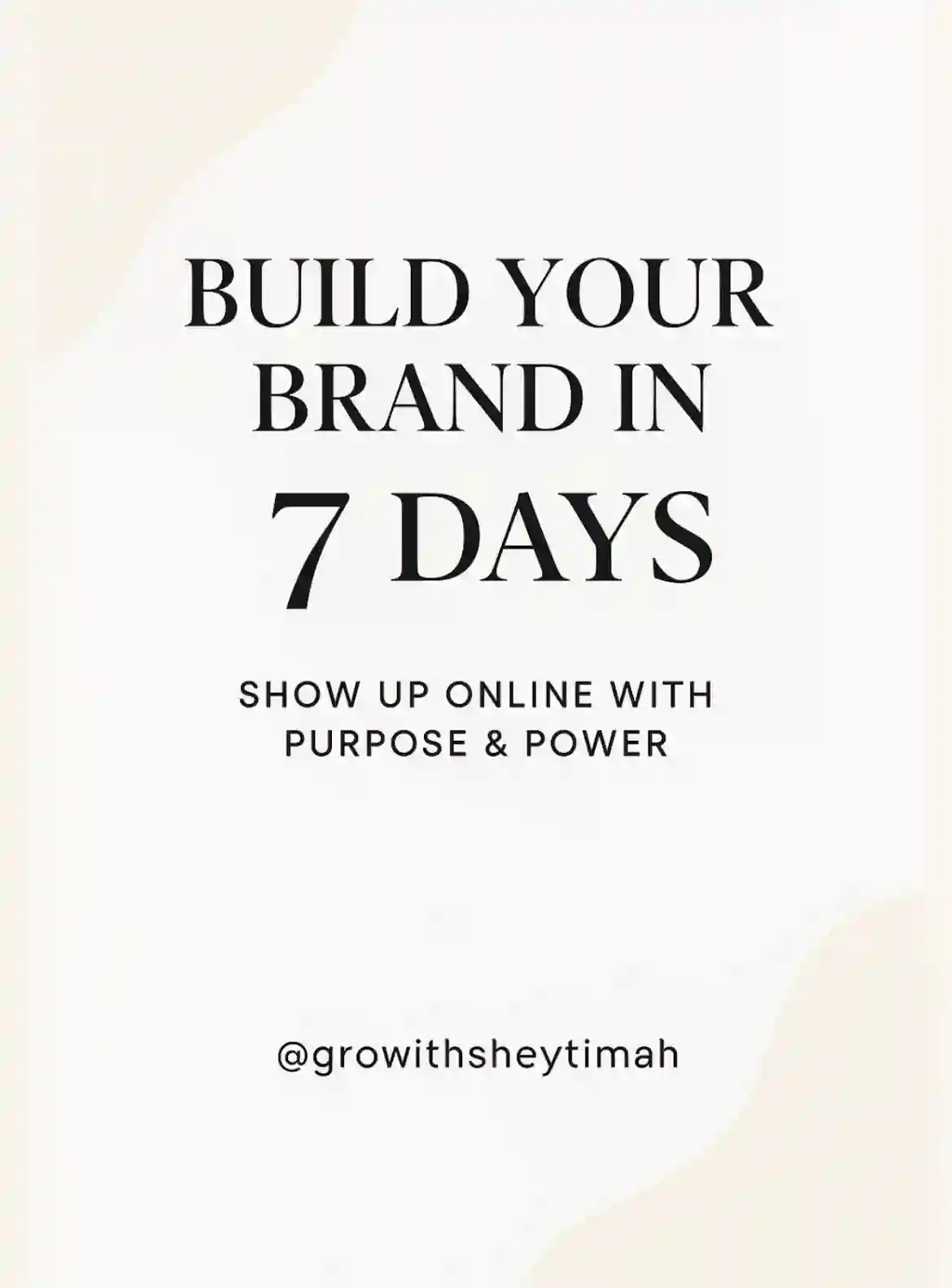 Build your brand in 7 days