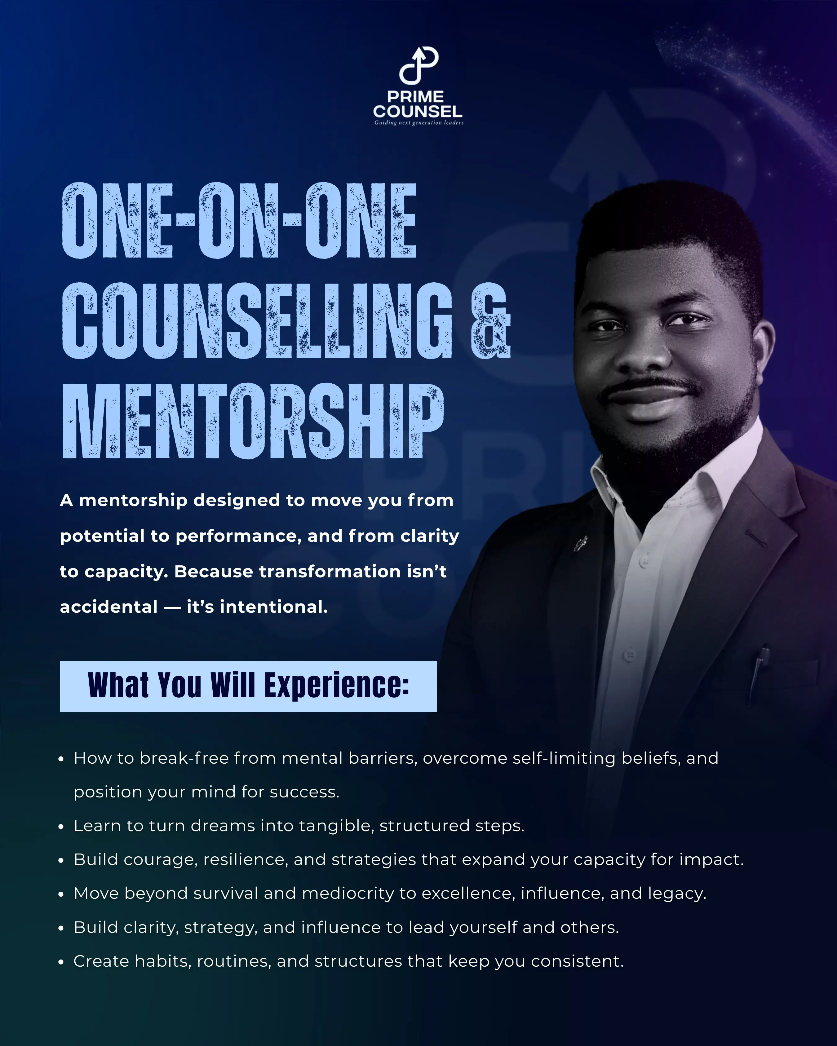 One-on-One Mentorship & Counselling
