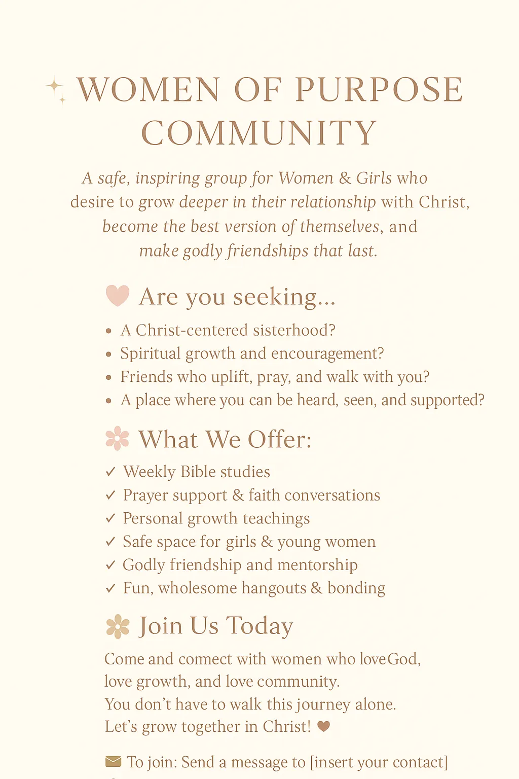 Women of Purpose Community