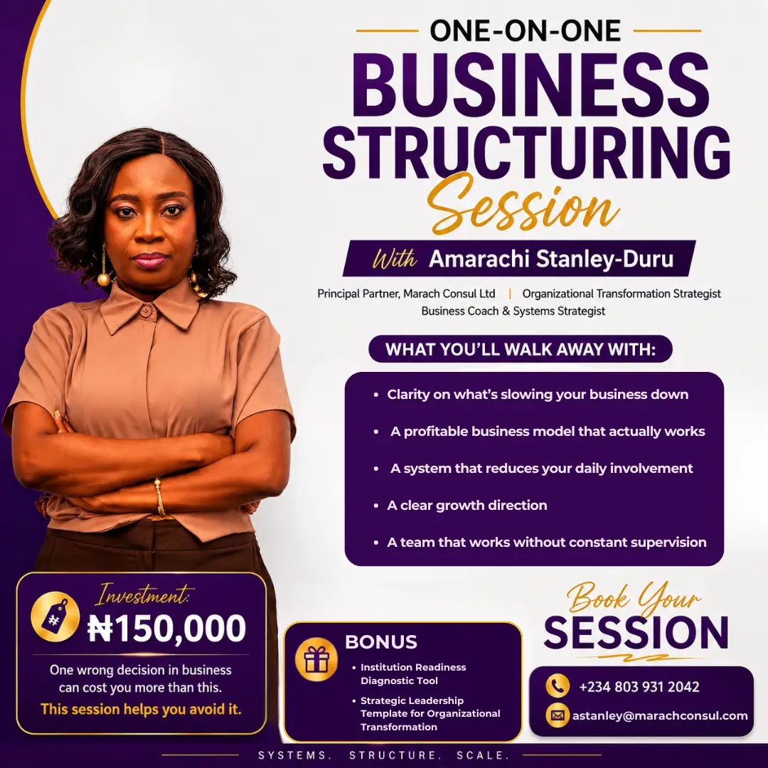 ONE-ON-ONE BUSINESS STRUCTURING SESSION With Amarachi Stanley-Duru