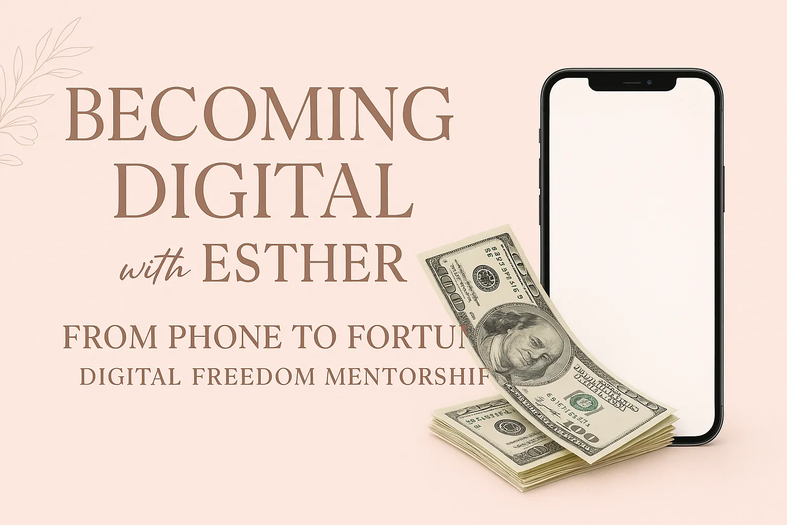 BECOMING DIGITAL WITH ESTHER : FROM PHONE TO FORTUNE DIGITAL FREEDOM MENTORSHIP