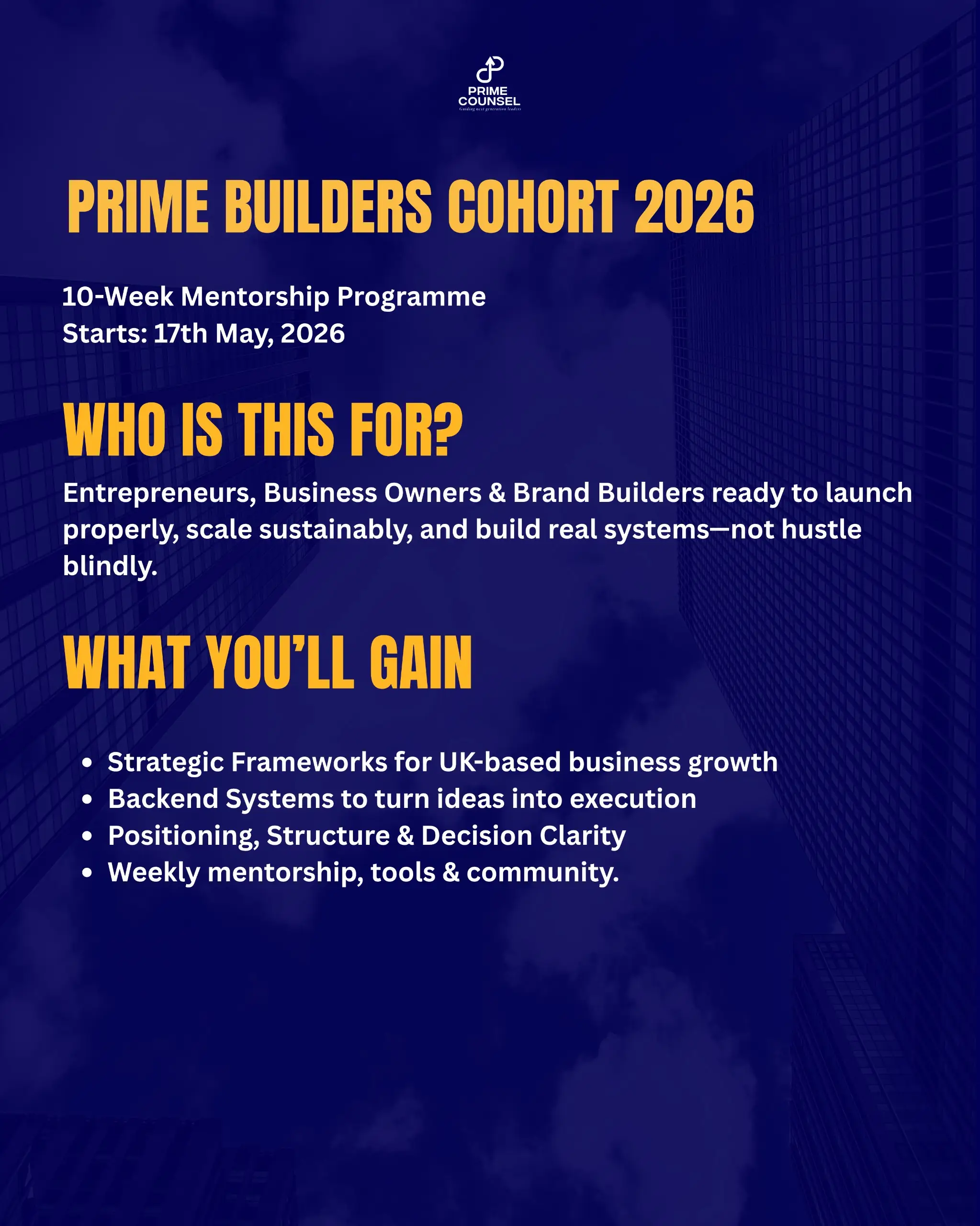 Prime Builders Cohort