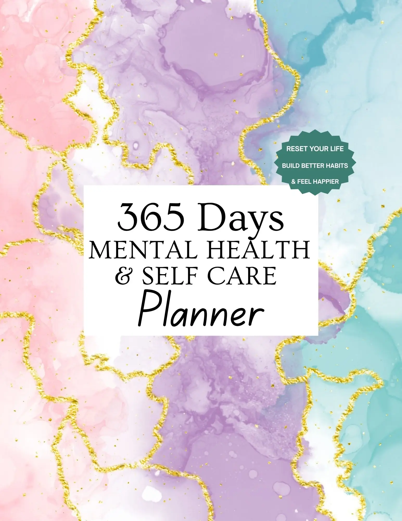 Mental Health Self Care Planner | Daily Wellness Gratitude Habit Tracker | 93pages (PDF Download)